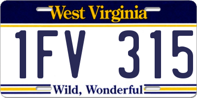 WV license plate 1FV315
