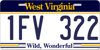 WV license plate 1FV322