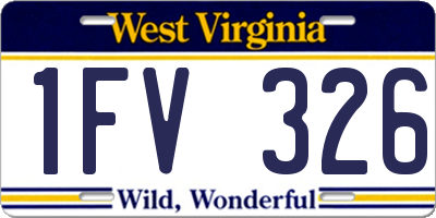 WV license plate 1FV326