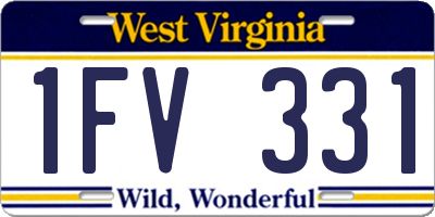 WV license plate 1FV331