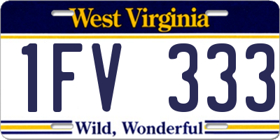 WV license plate 1FV333