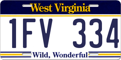 WV license plate 1FV334