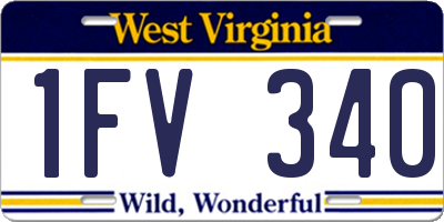WV license plate 1FV340
