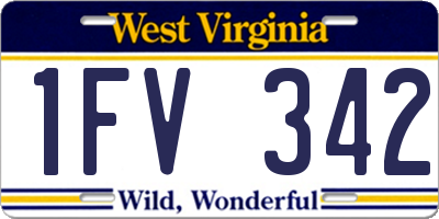 WV license plate 1FV342