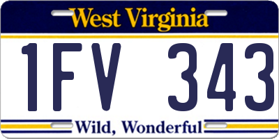 WV license plate 1FV343