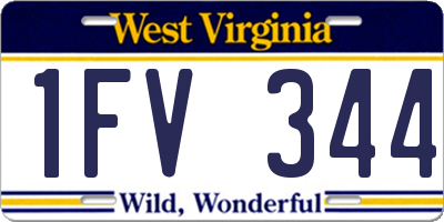 WV license plate 1FV344