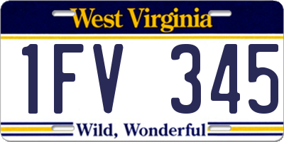 WV license plate 1FV345