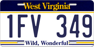 WV license plate 1FV349