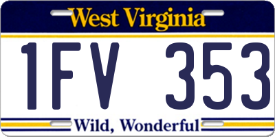 WV license plate 1FV353