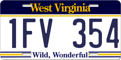 WV license plate 1FV354