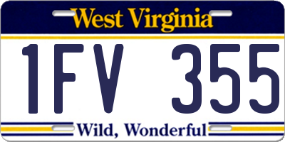 WV license plate 1FV355