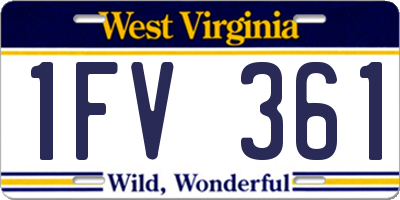 WV license plate 1FV361