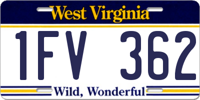 WV license plate 1FV362