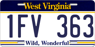 WV license plate 1FV363