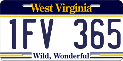 WV license plate 1FV365