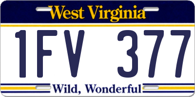 WV license plate 1FV377