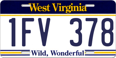 WV license plate 1FV378