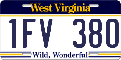 WV license plate 1FV380