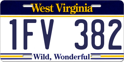 WV license plate 1FV382