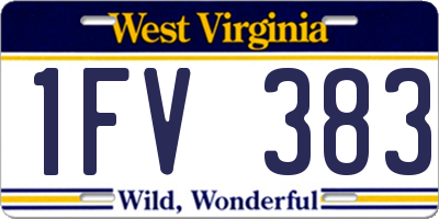 WV license plate 1FV383
