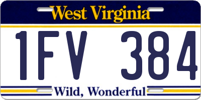 WV license plate 1FV384