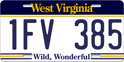 WV license plate 1FV385
