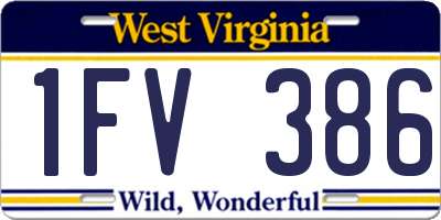 WV license plate 1FV386