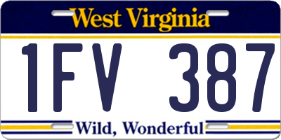 WV license plate 1FV387