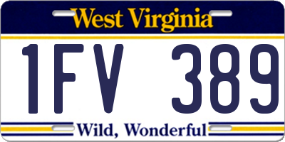 WV license plate 1FV389