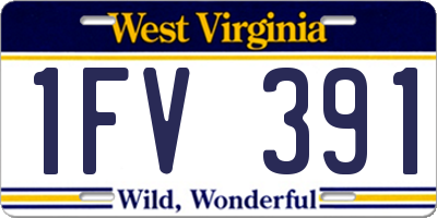 WV license plate 1FV391