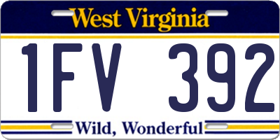 WV license plate 1FV392