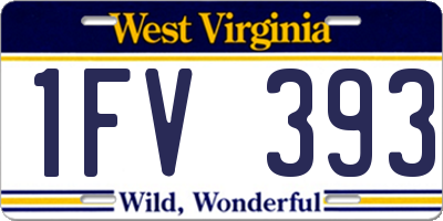 WV license plate 1FV393