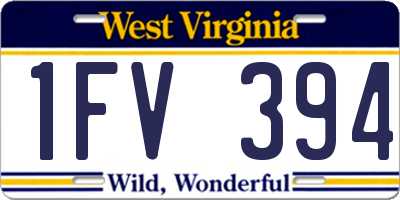 WV license plate 1FV394
