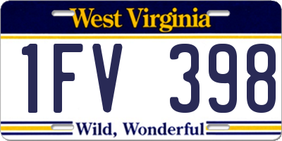 WV license plate 1FV398