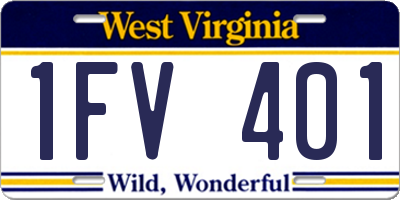 WV license plate 1FV401