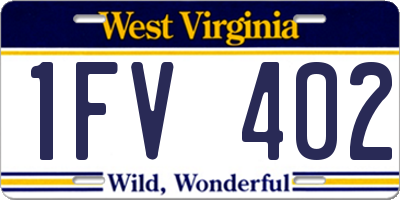 WV license plate 1FV402