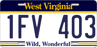 WV license plate 1FV403