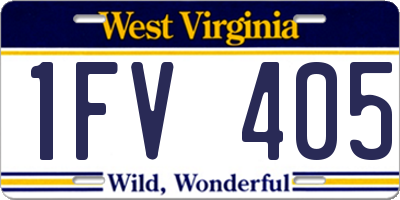 WV license plate 1FV405