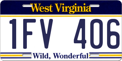 WV license plate 1FV406