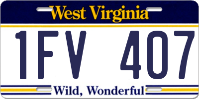 WV license plate 1FV407