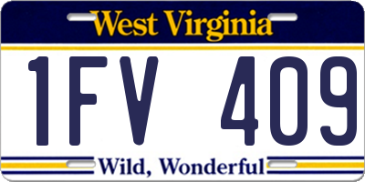 WV license plate 1FV409