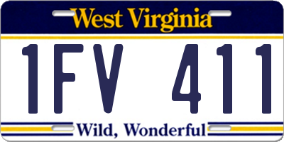 WV license plate 1FV411