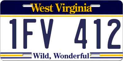 WV license plate 1FV412
