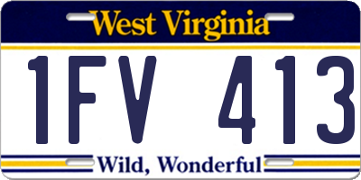 WV license plate 1FV413
