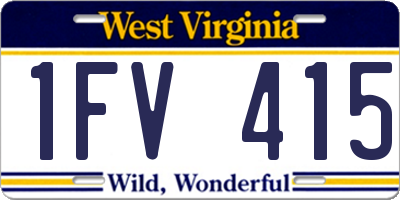 WV license plate 1FV415