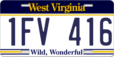 WV license plate 1FV416