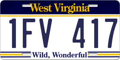 WV license plate 1FV417