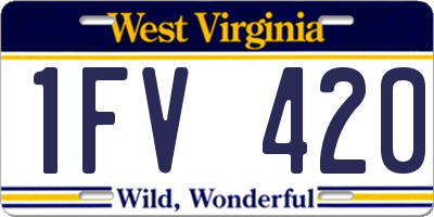 WV license plate 1FV420