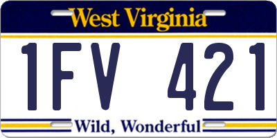 WV license plate 1FV421