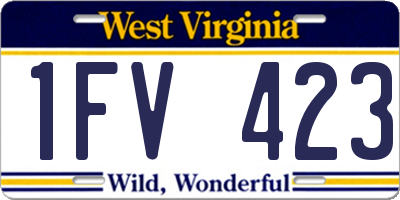 WV license plate 1FV423